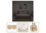 The Living Store Comodini Con Luci Led 2 Pz. Materiale Legno Rovere Sonoma