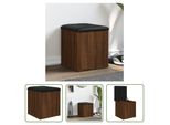The Living Store Panca Con Contenitore Rovere Marrone 42X42X45 Cm Materiale In Legno