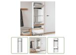 The Living Store Scarpiera Con Specchio 5 Scomparti Bianco Lucido 63X17X169,5 Cm