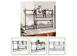 The Living Store Set Di Mensole Da Parete 4 Pezzi Con Aste Materiale In Legno Grigio Sonoma