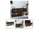 The Living Store Panca Per Scarpe In Rovere Fumé 85,5X42X57,5 Cm Materiale In Legno