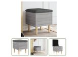 The Living Store Panca Con Contenitore Grey Sonoma 42X42X46 Cm Materiale A Base Di Legno