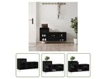 The Living Store Scarpiera Nera 102X36X60 Cm In Materiale Ligneo