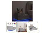 The Living Store Comodino Con Luci Led Grigio Sonoma 70X36X40,5 Cm