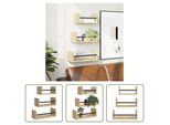 The Living Store Set Di Scaffali Da Parete In 3 Pezzi Con Aste Materiale In Legno Rovere Sonoma