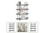 The Living Store Libreria 4 Ripiani Grigio Sonoma 100X33X145,5 Cm Materiale A Base Di Legno