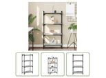The Living Store Libreria 4 Ripiani Grigio Sonoma 60X30X120 Cm Materiale A Base Di Legno