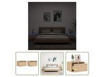 The Living Store Comodini A Parete Con Luci Led 2 Pezzi Rovere Sonoma