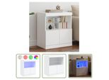 The Living Store Credenza Con Luci Led Bianca 60X37X67 Cm