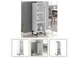 The Living Store Credenza Con Ante In Vetro Bianca 35X37X120 Cm
