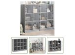 The Living Store Libreria Con Ante Grey Sonoma 136X37X109 Cm Materiale Legno
