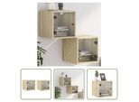The Living Store Comodini Con Ante In Vetro 2 Pz. Rovere Sonoma 35X37X35 Cm