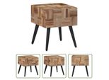 The Living Store Tavolino 40X40X45 Cm Legno Massiccio Riciclato Teak