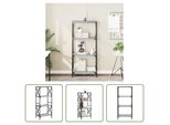 The Living Store Libreria 4 Ripiani Grigio Sonoma 59X35X132 Cm Materiale Legno