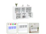 The Living Store Credenza Con Luci Led Bianco 162X37X100 Cm