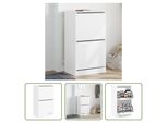 The Living Store Scarpiera Con 2 Sportelli Bianco 60X42X108 Cm