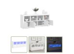 The Living Store Credenza Con Luci Led Bianca 163X37X67 Cm