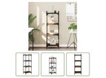 The Living Store Libreria 4 Ripiani Rovere Fumé 40X30X120 Cm Materiale Legno