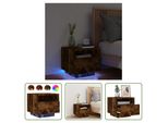 The Living Store Comodino Con Luci Led Rovere Fumé 40X39X37 Cm