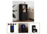 The Living Store Credenza Con Luci Led Nera 41X37X100 Cm