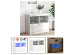 The Living Store Credenza Con Luci Led Bianca 81X37X67 Cm