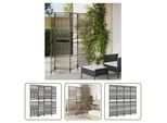 The Living Store Paravent 4-Tlg. Grau Poly Rattan