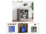 The Living Store Credenza Con Luci Led Grigio Sonoma 60,5X37X67 Cm