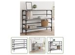 The Living Store Consolle Grigia Sonoma 100X32X75 Cm In Materiale Ligneo