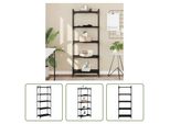 The Living Store Libreria 5 Ripiani Nero 60X30X154 Cm Materiale A Base Di Legno