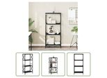 The Living Store Libreria 4 Ripiani Nero 59X35X132 Cm Materiale A Base Di Legno