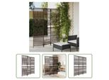 The Living Store Paravent 3-Tlg. Braun Poly Rattan