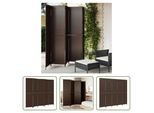 The Living Store Paravent 5-Tlg. Braun Poly Rattan