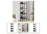 The Living Store Libreria 4 Ripiani Nero 35X30X138,5 Cm Materiale A Base Di Legno