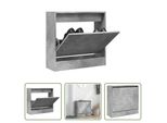 The Living Store Scarpiera Grigio Cemento 60X21X57 Cm Materiale Legno