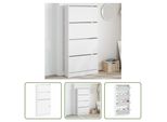The Living Store Scarpiera Con 4 Sportelli Bianco 80X21X163,5 Cm