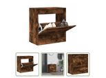 The Living Store Scarpiera In Rovere Fumé 60X34X63,5 Cm Materiale In Legno