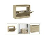 The Living Store Scarpiera Rovere Sonoma 80X34X63 Cm Materiale Legno