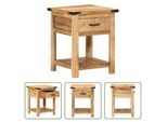 The Living Store Comodino 40X40X50 Cm In Legno Massiccio Di Mango