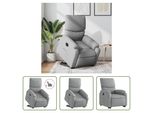 The Living Store Poltrona Relax Con Supporto Elettrico In Tessuto Grigio Chiaro