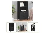 The Living Store Libreria Viken Nero 60X35X123 Cm Materiale A Base Di Legno