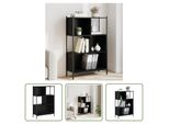 The Living Store Libreria Nera 72X28X109 Cm Materiale A Base Di Legno