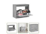 The Living Store Scarpiera Grigio Cemento 80X42X69 Cm Materiale Legno