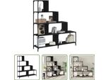 The Living Store Libreria 4 Ripiani Nera 139X33,5X149 Cm Materiale Legno