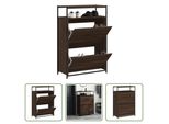 The Living Store Scarpiera Marrone Look Rovere 75X34X112 Cm Materiale Legno