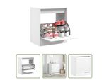 The Living Store Scarpiera Bianca 60X42X69 Cm Materiale Legno