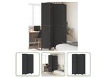 The Living Store Divisorio 4 Pezzi Nero In Legno Massello Di Paulownia