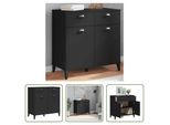The Living Store Credenza Viken Nero 80X40X80 Cm Materiale A Base Di Legno