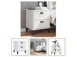 The Living Store Comodino Viken Bianco Materiale A Base Di Legno