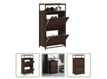 The Living Store Scarpiera Look Rovere Marrone 60X34X112 Cm Materiale Legno