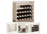 Portabottiglie The Living Store 67,5X25X60 Cm In Legno Di Pino Massiccio